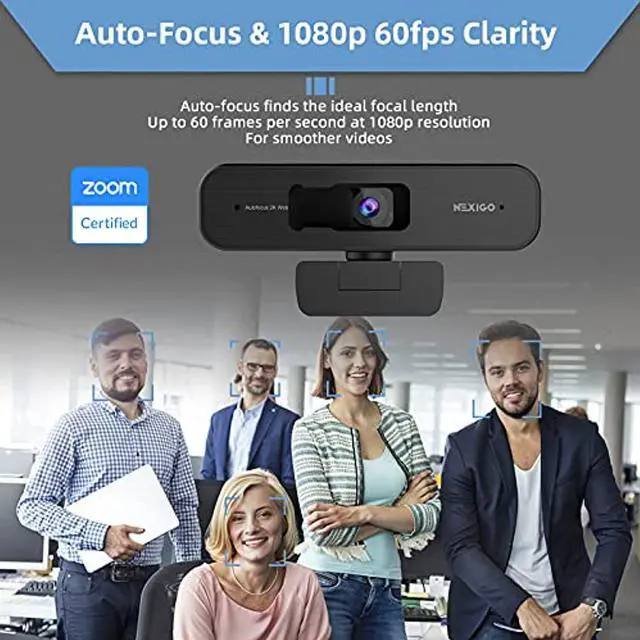 Alt view image 2 of 5 - Zoom Certified, NexiGo N940P 2K Zoomable Webcam with Remote and Software Controls | Sony Starvis Sensor | 1080P@ 60FPS | 3X Zoom in | Dual Stereo Microphone, for Zoom/Skype/Teams/Webex (Bl (N940P-BLK)