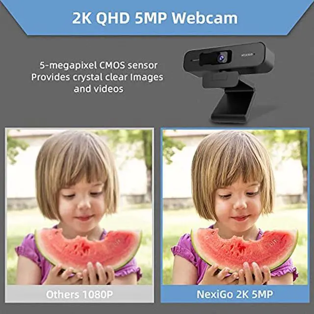 Alt view image 5 of 5 - Zoom Certified, NexiGo N940P 2K Zoomable Webcam with Remote and Software Controls | Sony Starvis Sensor | 1080P@ 60FPS | 3X Zoom in | Dual Stereo Microphone, for Zoom/Skype/Teams/Webex (Bl (N940P-BLK)