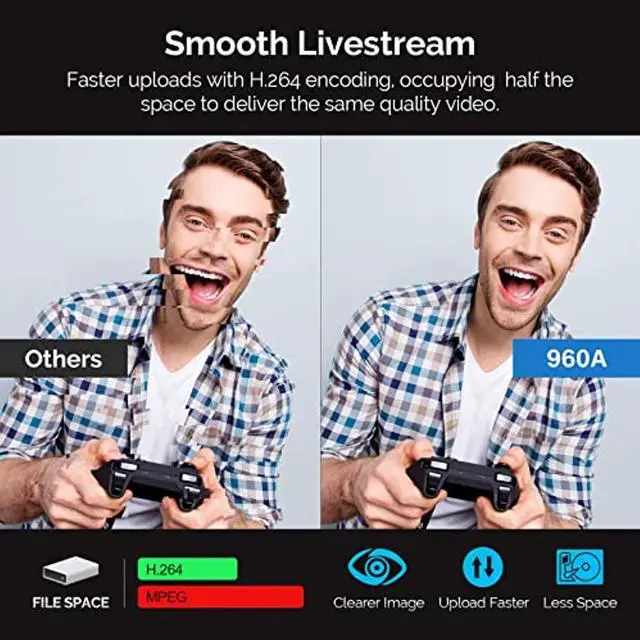 Alt view image 3 of 5 - PC Webcam for Streaming HD 1080P, Vitade 960A USB Pro Computer Web Camera Video Cam for Mac Windows Laptop Conferencing Gaming Webcam with Ring Light  and  Microphone