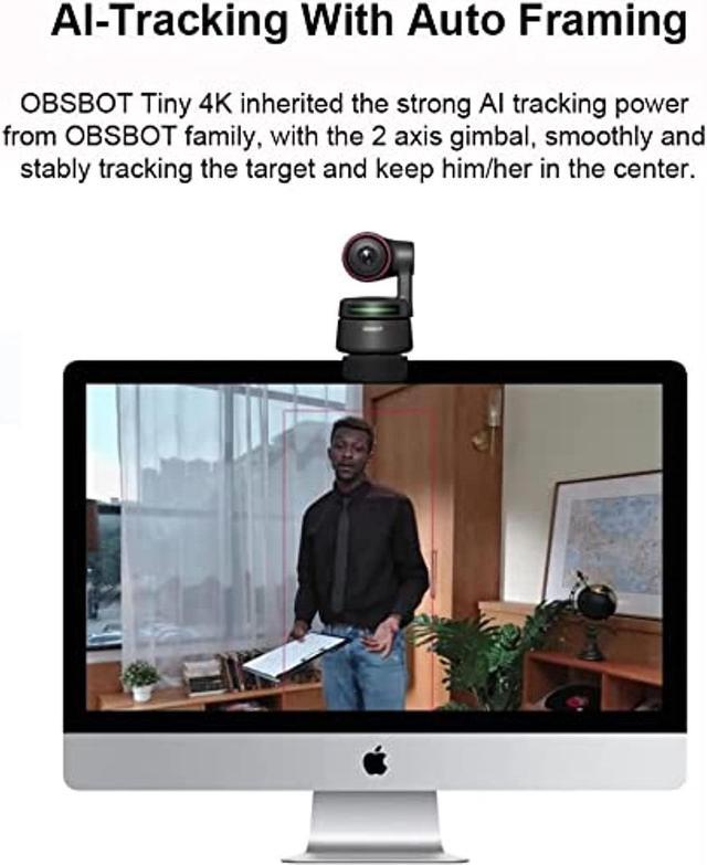 OBSBOT Tiny 4K AI-Powered PTZ 4K Webcam Ultra HD Auto-Frame