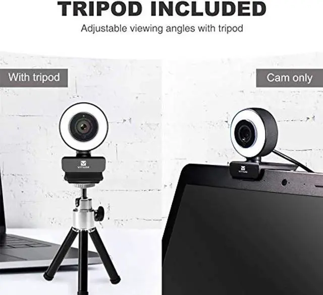 Alt view image 2 of 5 - Streaming Webcam 1080P with Adjustable Ring Light, Advanced Auto-Focus with Tripod Vitade 960A HD USB Web Cam for Xbox Gaming Conferencing Video Chatting Mac Desktop Computer Laptop Wide Angle Webcam