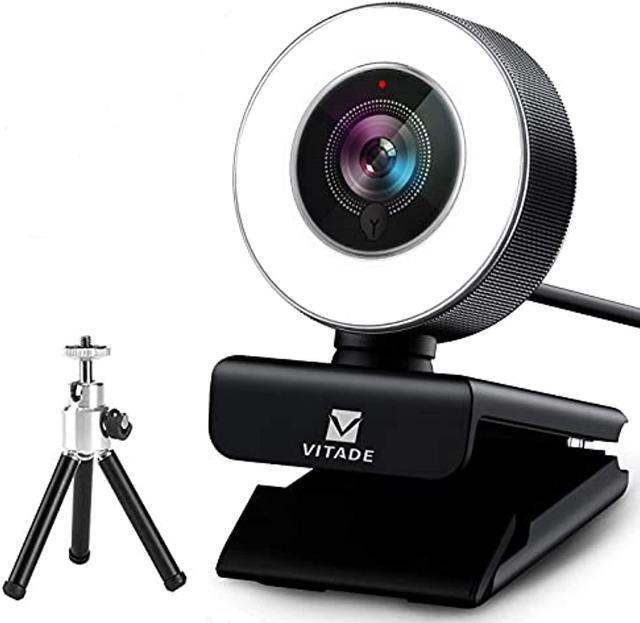 Streaming Webcam 1080P with Adjustable Ring Light, Advanced Auto
