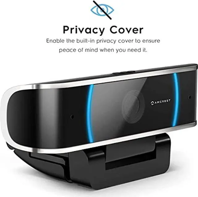 Alt view image 5 of 5 - Amcrest 5-Megapixel Webcam with Microphone, Web Cam USB Camera, Computer HD Streaming Webcam for PC Desktop  and  Laptop w/Mic, Wide Angle Lens  and  Large Sensor for Superior Low Light ( (AWC5100_SL)