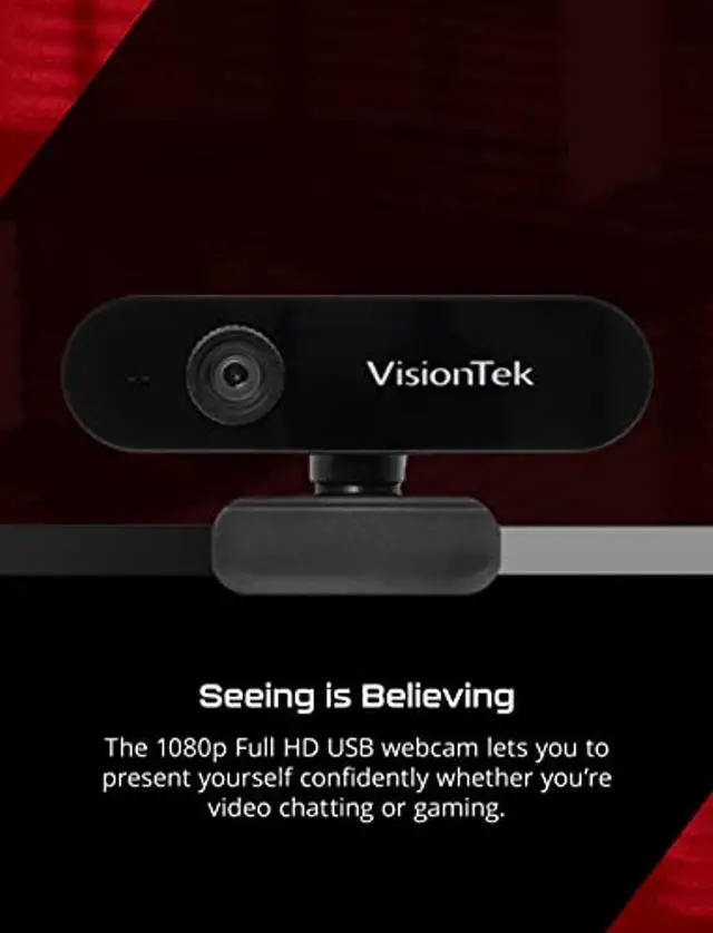Alt view image 3 of 5 - VisionTek VTWC30 Premium Full HD (1080P 30FPS) Webcam, for Windows, Mac, Linux,  and  Chromebook, Computer Video Camera, Digital Dual Microphones, Manual Focus Lens, Privacy Cover, 83-Degree  (901379)