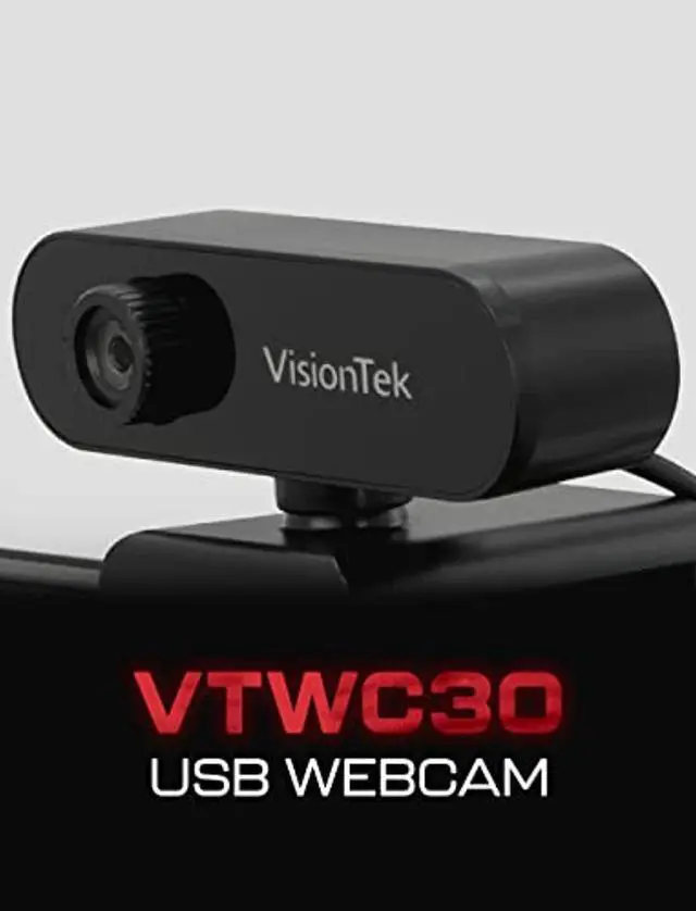 Alt view image 2 of 5 - VisionTek VTWC30 Premium Full HD (1080P 30FPS) Webcam, for Windows, Mac, Linux,  and  Chromebook, Computer Video Camera, Digital Dual Microphones, Manual Focus Lens, Privacy Cover, 83-Degree  (901379)