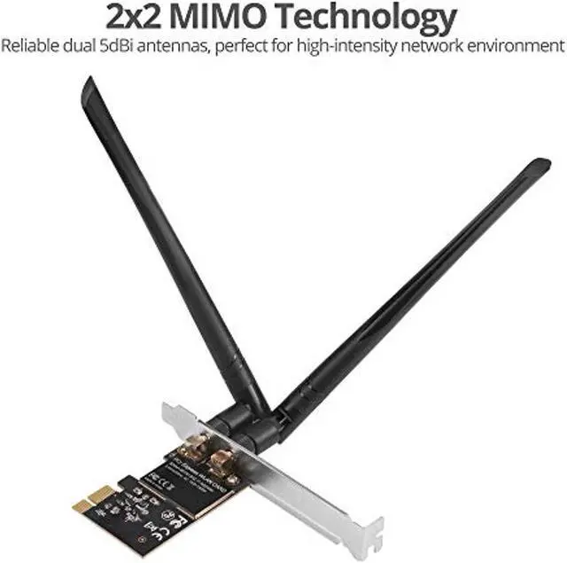 Alt view image 5 of 5 - SIIG Wireless 2T2R Dual Band WiFi Ethernet PCIe Card -AC1200, WiFi Network PCIe Card,PCIe 2.0 x1 to 2T2R 2.4G/5G Dual Band Wireless,802.11ac,RTL8812AE,for 32/64bit Windows 10/8.1/7,LB-W (LB-WR0011-S1)