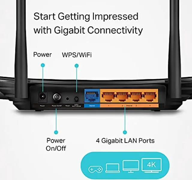 Alt view image 7 of 7 - TP-Link AC1200 Gigabit WiFi Router (Archer A6) - 5GHz Dual Band Mu-MIMO Wireless Internet Router, Supports Guest WiFi and AP mode, Long Range Coverage (ArcherA6)