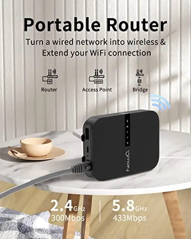 Alt view image 4 of 5 - NewQ Filehub AC750 Travel Router: Portable Hard Drive SD Card Reader  and  Mini WiFi Range Extender for Travel | Wireless Access External Harddrive  and  USB Storage Device to Backup Photo  and  Files