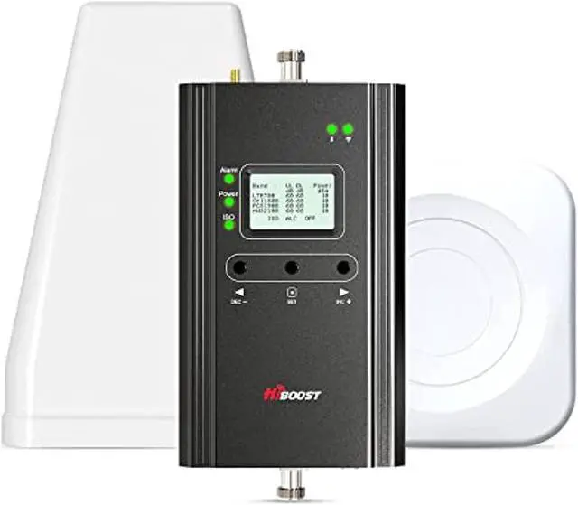 Main image of Hiboost Cell Phone Signal Booster for Home and Office, 4,000 sq ft, Boost 5G 4G LTE Data for Verizon AT and T and All U.S. Carriers, FCC Approved (F10G-5S-BTW)