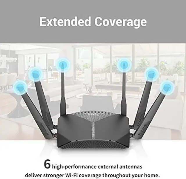 Alt view image 7 of 7 - D-Link WiFi Router AC3000 Mesh Smart Internet Network Works with Alexa  and  Google Assistant, MU-MIMO Tri Band Gigabit Gaming Mesh (DIR-3040-US) (DIR-3040-US)