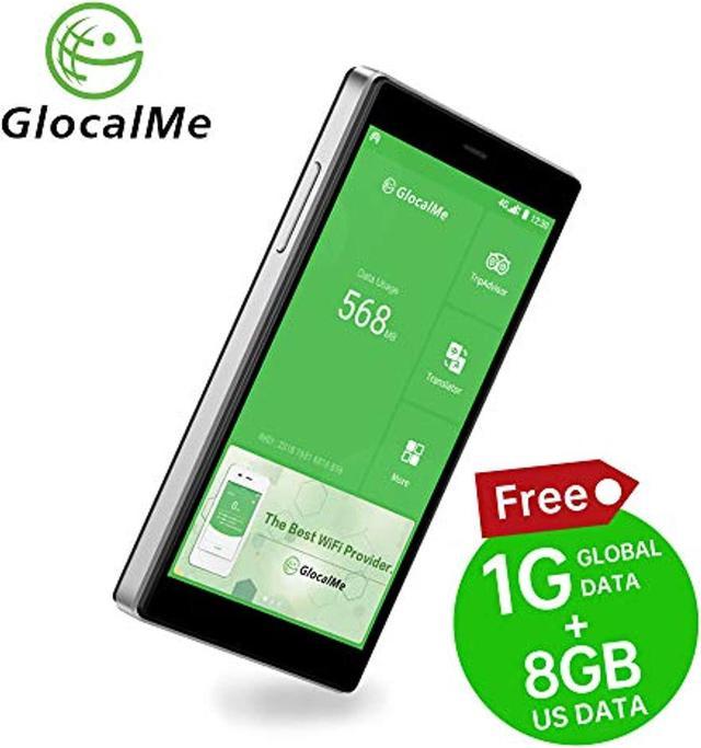  GlocalMe G4 Pro 4G LTE Mobile Hotspot, 5” Touch Screen LCD  Display Worldwide WiFi with Lifetime US+EU 16GB & Global 1GB Data, Dual  Band Portable High Speed WiFi Device,SIMFREE,Pocket Router for