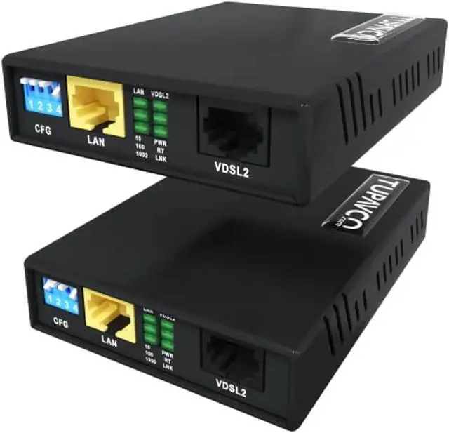 Main image of Ethernet Extender Kit Tupavco TEX-200 - Cable Extension up to 5000ft Over Phone Line or CAT5/6 Twisted Copper Wire (300Mbps Max Bandwidth) Single Cord LAN up to Mile Distance (Plug  and  Play 8 Profil