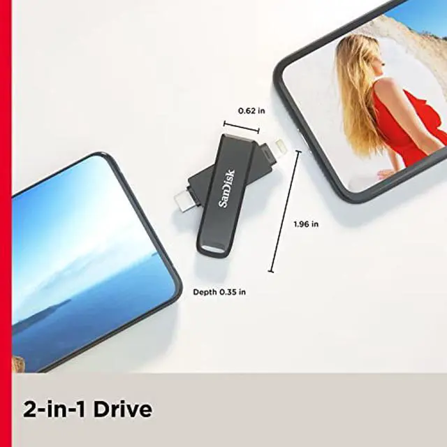 Alt view image 3 of 5 - SanDisk 256GB iXpand Flash Drive Luxe for iPhone and USB Type-C Devices - SDIX70N-256G-GN6NE (SDIX70N-256G-GN6NE)