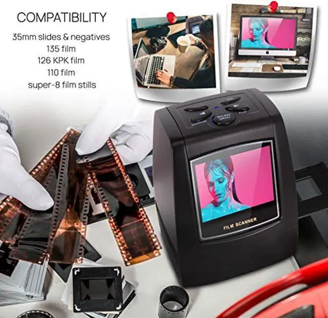 Alt view image 5 of 5 - Film Scanner and Slide Digitizer - All in 1 22MP Slide Digital Film Slide Scanner, Image Converter, Compatible w/ Super-8 Film, 126 KPK Film, Converts 35mm Slides and Negatives - Pyle PSCN (PSCNPHO32)