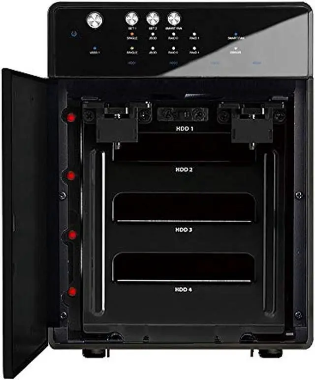 Alt view image 5 of 5 - Mediasonic Raid USB 3.1 Gen 2 Type C 4 Bay 3.5? SATA Hard Drive Enclosure with USB 3.1 Hub Feature - USB-C 3.1 Gen 2 10Gbps (HFR7-SU31CH) (HFR7-SU31CH)