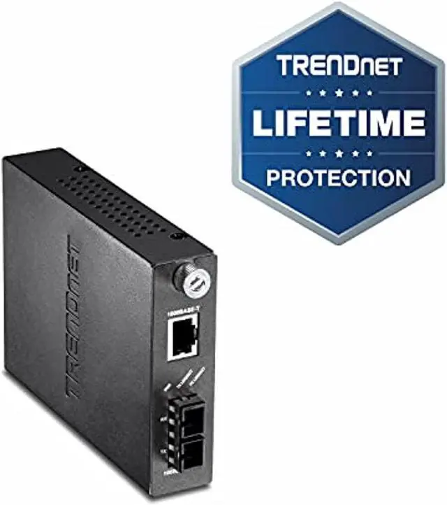 Alt view image 2 of 5 - TRENDnet Intelligent 1000Base-T to 1000Base-SX Multi-Mode SC Fiber Media Converter, Up to 550M (1800 ft), Fiber to Ethernet Converter, 2Gbps Switching Capacity, Lifetime Protection, Blac (TFC-1000MSC)