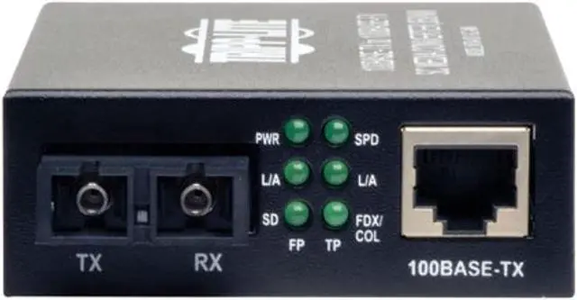 Alt view image 2 of 5 - Tripp Lite Network Copper RJ45 Ethernet to Fiber SC Duplex Multimode Extender Media Converter, 850nm Wavelength, 10/100 FX/TX, Extend up to 1.2 Miles / 2 Kilometers, 2-Year Warranty ( (N784-001-SC-MM)