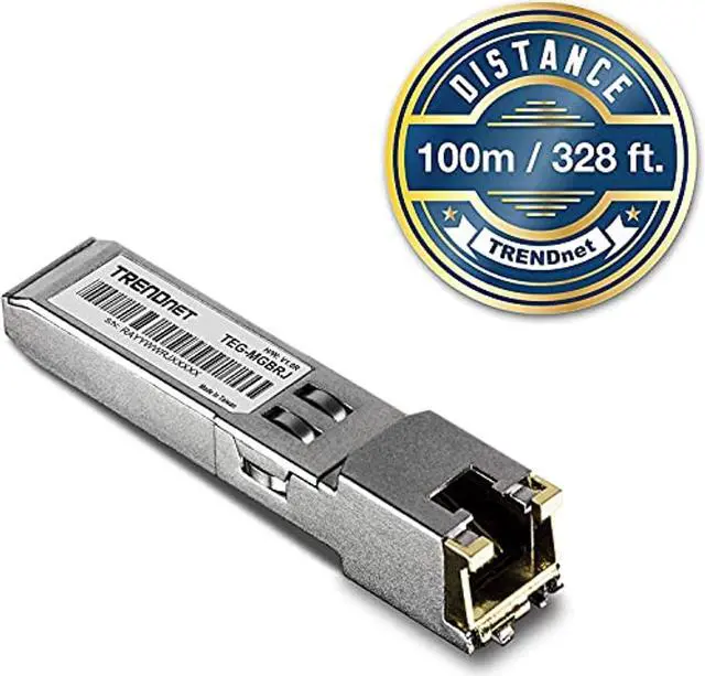 Alt view image 3 of 5 - TRENDnet 1000BASE-T RJ-45 Copper SFP Module, 100m (328'), Hot Pluggable, IEEE 802.3ab, Supports Data Rates Up to 1.25Gbps, Lifetime Protection, TEG-MGBRJ (TEG-MGBRJ)