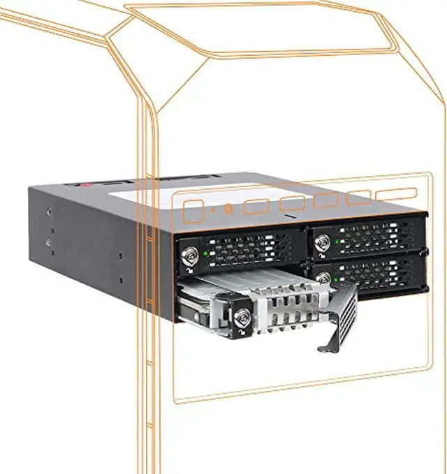 Main image of ICY DOCK 4 x 2.5 SAS/SATA HDD/SSD Mobile Rack Enclosure for 5.25" Bay (with Keylock) | ToughArmor MB994SK-1B (MB994SK-1B)