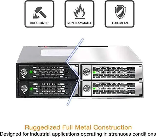 Alt view image 5 of 5 - ICY DOCK 4 x 2.5 SAS/SATA HDD/SSD Mobile Rack Enclosure for 5.25" Bay (with Keylock) | ToughArmor MB994SK-1B (MB994SK-1B)