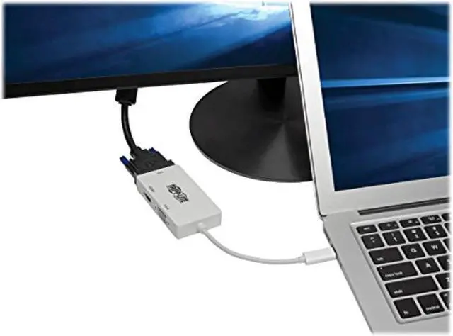 Alt view image 2 of 5 - Tripp Lite USB C to HDMI / DVI / VGA Multiport Adapter Converter UHD 4Kx2k @ 30Hz, Thunderbolt 3 Compatible, USB Type C to HDMI, USB-C, USB Type-C (U444-06N-HDV4K) (U444-06N-HDV4K)