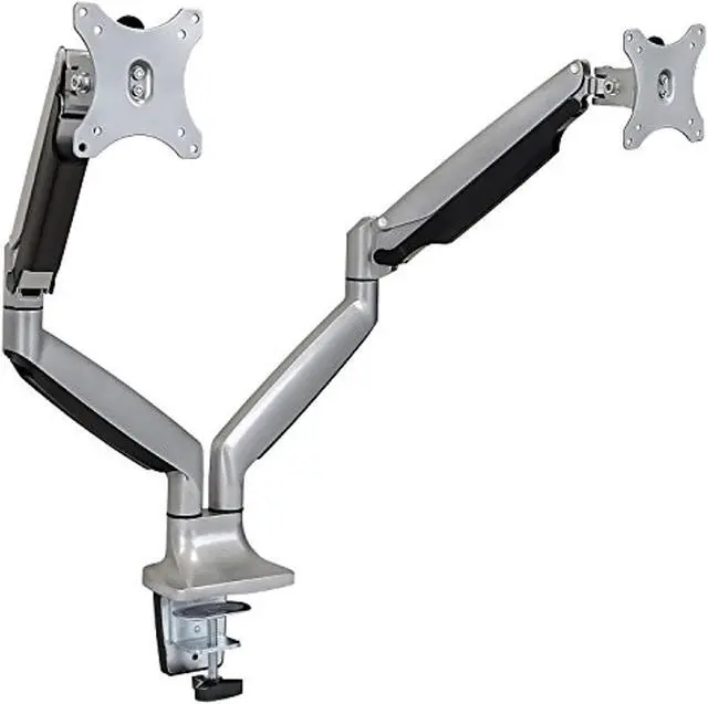 Alt view image 2 of 5 - Mount It Monitor Desk Mount,Computer Monitor Stand,Height Adjustable Arm Fits Up To 32 Inch Screens,VESA 75x75and100x100,20 Lb Capacity,Black (MI-1772)(Dual Monitor,Silver) (MI-1772)