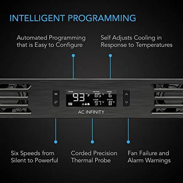 Alt view image 2 of 5 - AC Infinity CLOUDPLATE T1-N, Rack Mount Fan Panel 1U, Intake Airflow, for cooling AV, Home Theater, Network 19? Racks (AI-CPT1-N)