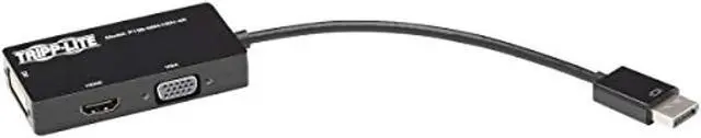 Alt view image 5 of 5 - Tripp Lite DisplayPort to VGA/DVI/HDMI All-in-One Cable Adapter, DP 1.2, DP to VGA/DVI/HDMI, UHD 4K x 2K @ 24/30Hz HDMI (P136-06N-HDV-4K) , Black (P136-06N-HDV-4K)