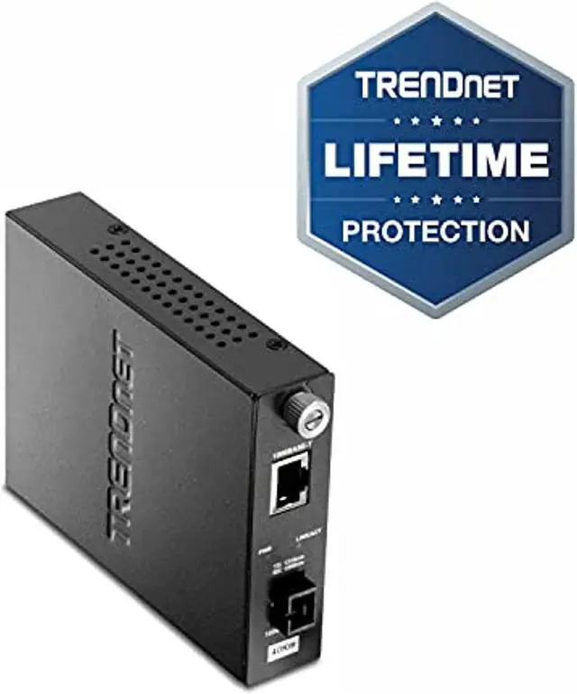 Alt view image 2 of 5 - TRENDnet Intelligent 100Base-TX to 100Base-FX Dual Wavelength Single Mode SC Fiber Media Converter (40 km / 24.9 Miles), RJ-45 Port, Fiber to Ethernet Converter, Lifetime Protection, T (TFC-110S40D3I)
