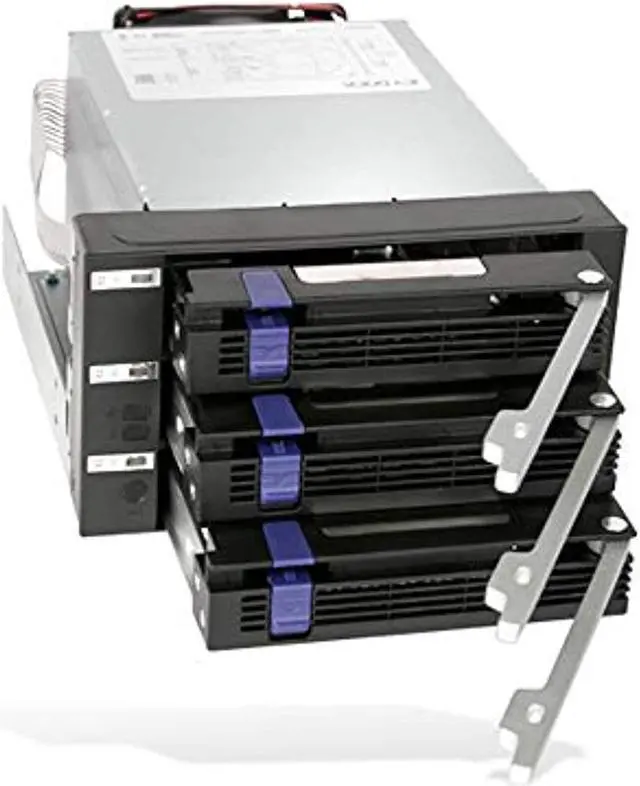 Alt view image 2 of 5 - ICY DOCK 3 x 2.5?/3.5? SATA/SAS Hard Drive Backplane Cage in 2X External 5.25" Bay | FatCage MB153SP-B (MB153SP-B)