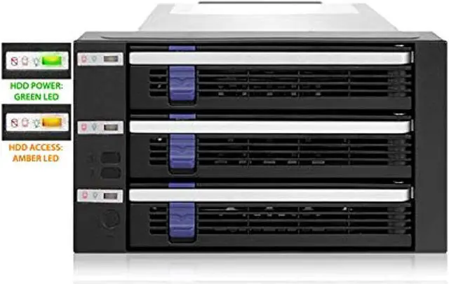 Alt view image 3 of 5 - ICY DOCK 3 x 2.5?/3.5? SATA/SAS Hard Drive Backplane Cage in 2X External 5.25" Bay | FatCage MB153SP-B (MB153SP-B)