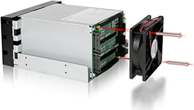 Alt view image 5 of 5 - ICY DOCK 3 x 2.5?/3.5? SATA/SAS Hard Drive Backplane Cage in 2X External 5.25" Bay | FatCage MB153SP-B (MB153SP-B)