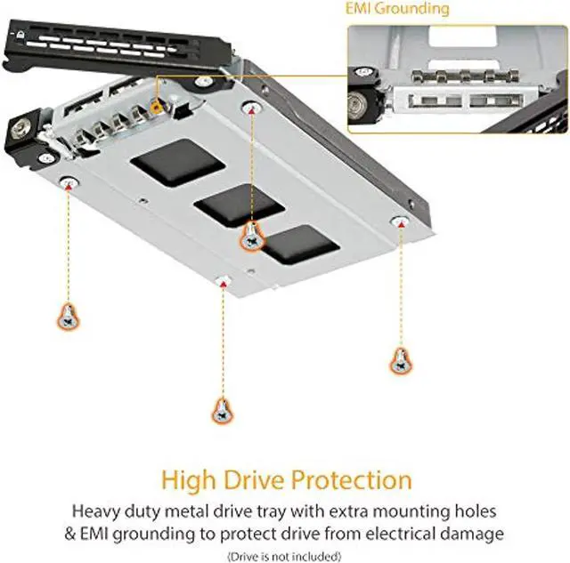 Alt view image 5 of 5 - ICY DOCK 2.5? SATA/SAS HDD/SSD Rugged Full Metal Mobile Rack for Slim ODD or Slim FDD Bay - with Key Lock | ToughArmor MB411SKO-B (MB411SKO-B)