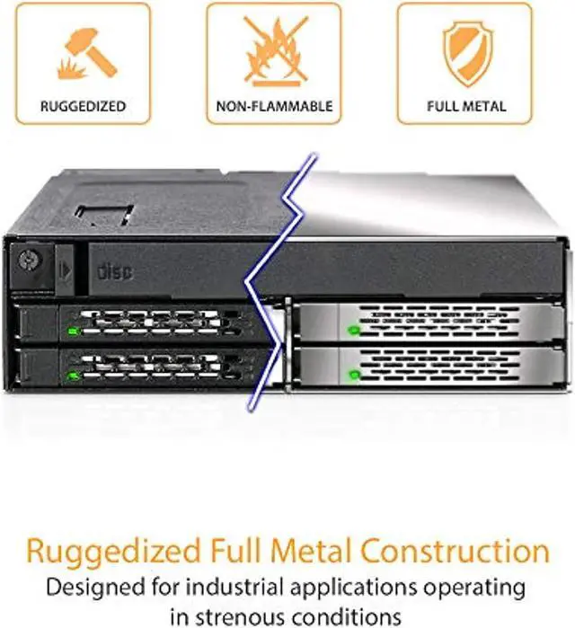 Alt view image 4 of 5 - ICY DOCK 4 x 2.5 SAS  and  SATA SSD/HDD  and  (Ultra) Slim Optical Disk Drive CD DVD ROM Backplane Cage | ToughArmor MB604SPO-B (MB604SPO-B)