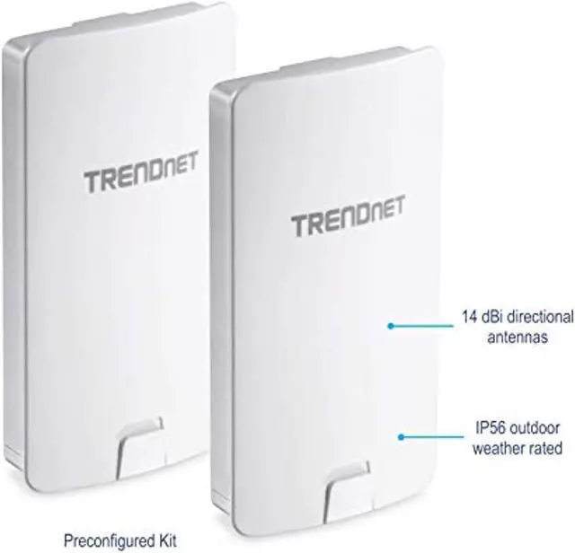Alt view image 2 of 5 - TRENDnet 14 DBI WiFi AC867 Outdoor Poe Preconfigured Point-to-Point Bridge Kit, 4 DBI Directional Antennas, for Point-to-Point WiFi Bridging Applications, 5GHz, AC867, TEW-840APBO2K (TEW-840APBO2K)