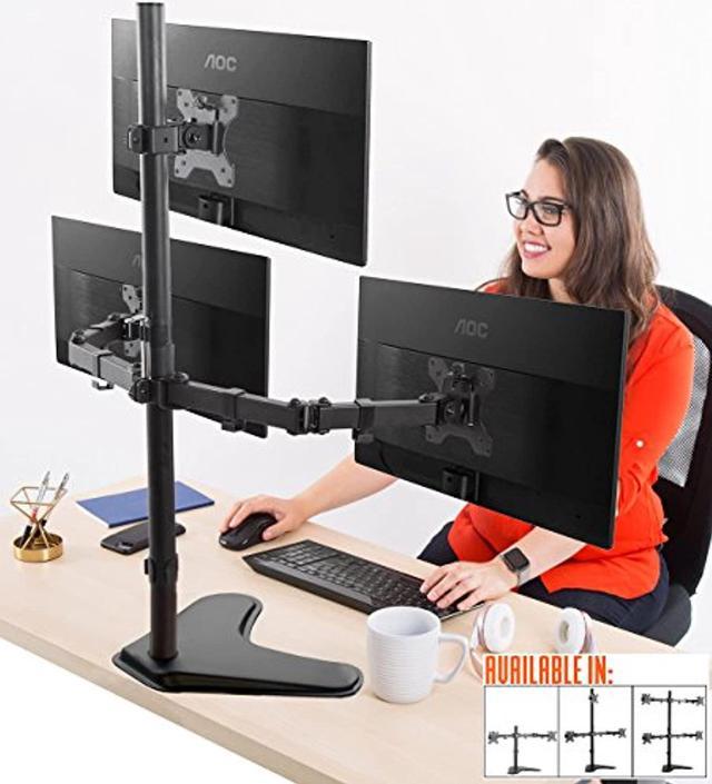 Stand Steady Freestanding 3 Monitor Mount Desk Stand, Height Adjustable  Triple Monitor Stand with Full Articulation VESA Mounts, Fits Most LCD/LED  Monitors 13-32 Inches