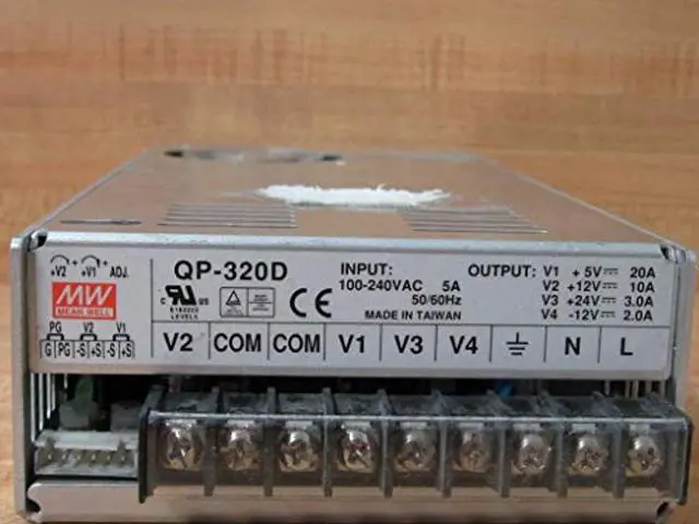 Alt view image 2 of 5 - Mean Well QP-320D Enclosed Switching AC-to-DC Power Supply, Quad Output, 316W, 4A, 2.0" H x 4.5" W x 8.5" L (QP-320D)