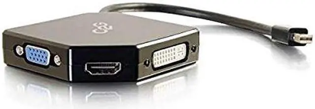 Main image of C2G Mini Display Port Adapter, 4K, Display Port to HDMI, VGA, or DVI, Black, Cables to Go 54341 (54341)