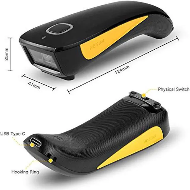 Alt view image 3 of 5 - NETUM QR Code Scanner, Mini Barcode Scanner Bluetooth Compatible, Small Portable USB 1D 2D Bar Code Scanner for Inventory, 2.4G Cordless Image Reader for Tablet iPhone iPad Android iOS PC POS - C750