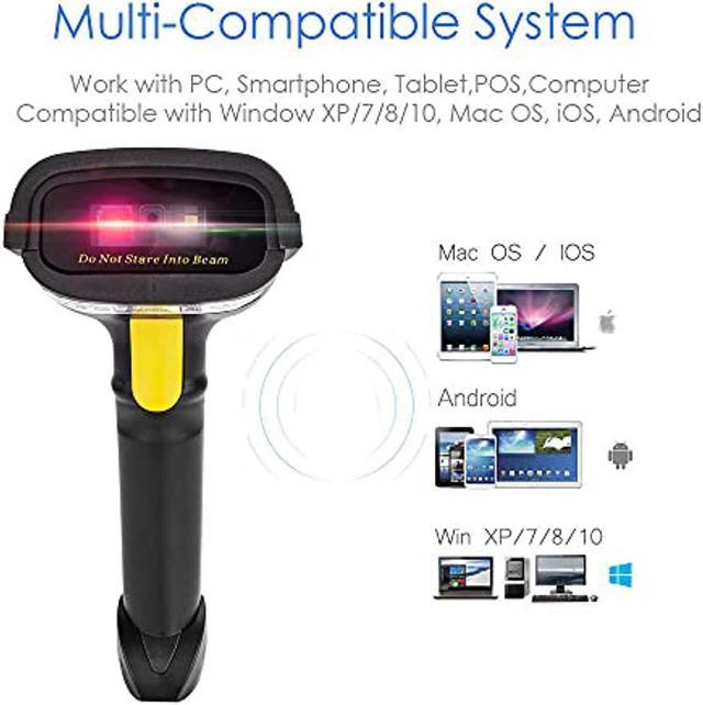 NETUM 2D Barcode Scanner, Compatible with 2.4G Wireless and Bluetooth and  USB Wired Connection, Connect Smart Phone, Tablet, PC, 1D Bar Code Reader  Work for QR PDF417 Data Matrix NT-12 (NT-1228BL) 