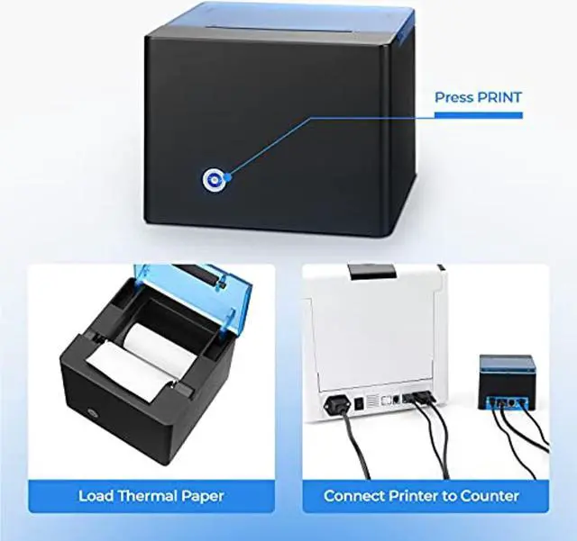 Alt view image 4 of 5 - MUNBYN Thermal Printer for Mixed Denomination Money Counter Machine, Compatible with IMC01/IMC08/RIBAO BC-40/Kolibri KBR-1500/DETECK Spark DT-600 Mixed Bill Counter, Connect and  (MU-IMC-ITPP107US-US)