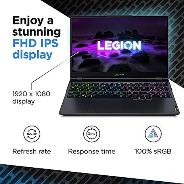 Alt view image 3 of 5 - Lenovo Legion 5 Gaming Laptop, 15.6" FHD Display, AMD Ryzen 7 5800H, 16GB RAM, 512GB Storage, NVIDIA GeForce RTX 3050Ti, Windows 11 Home, Phantom Blue (82JW00BDUS)