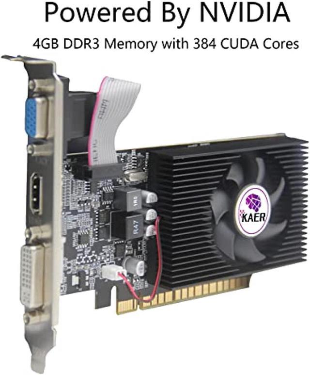 QTHREE NVIDIA GT 730 4GB Graphics Card,DDR3,128-Bits,Video Card for PC,PCI  Express x16,DVI-I,HDMI,VGA,Low Profile Computer GPU,DirectX 11,Support 2K