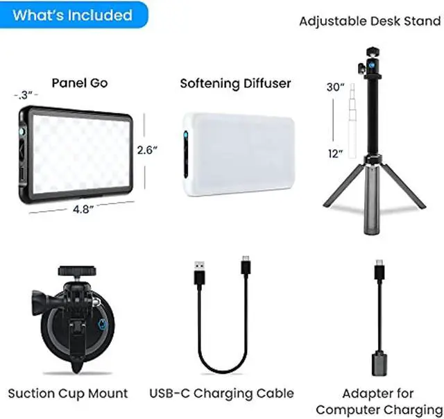 Alt view image 4 of 5 - Lume Cube Broadcast Lighting Kit | Zoom Lighting, Webcam Light for Computer | Video Conference Lighting Kit for Laptop with Adjustable Brightness  and  Color Temperature, Tripod  and  Suction (LC-BLK)