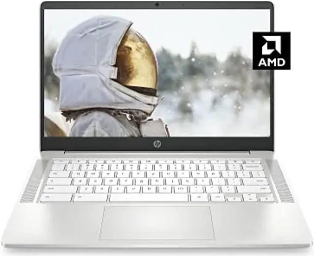 Main image of HP Chromebook 14a Laptop, AMD 3015Ce Processor, 4 GB RAM, 32 GB eMMC Storage, 14-inch Micro-Edge HD Display, Google Chrome OS, Anti-Glare Screen, Long-Battery Life (14a-nd0021nr, 2021, C (3A8B2UA#ABA)