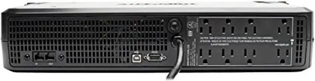 Alt view image 2 of 5 - Tripp Lite SMART1500LCD 1500VA Smart UPS Battery Back Up, 900W Rack-Mount/Tower, LCD, AVR, USB, DB9, 3 Year Warranty  and  Dollar 250,000 Insurance Black (SMART1500LCD)