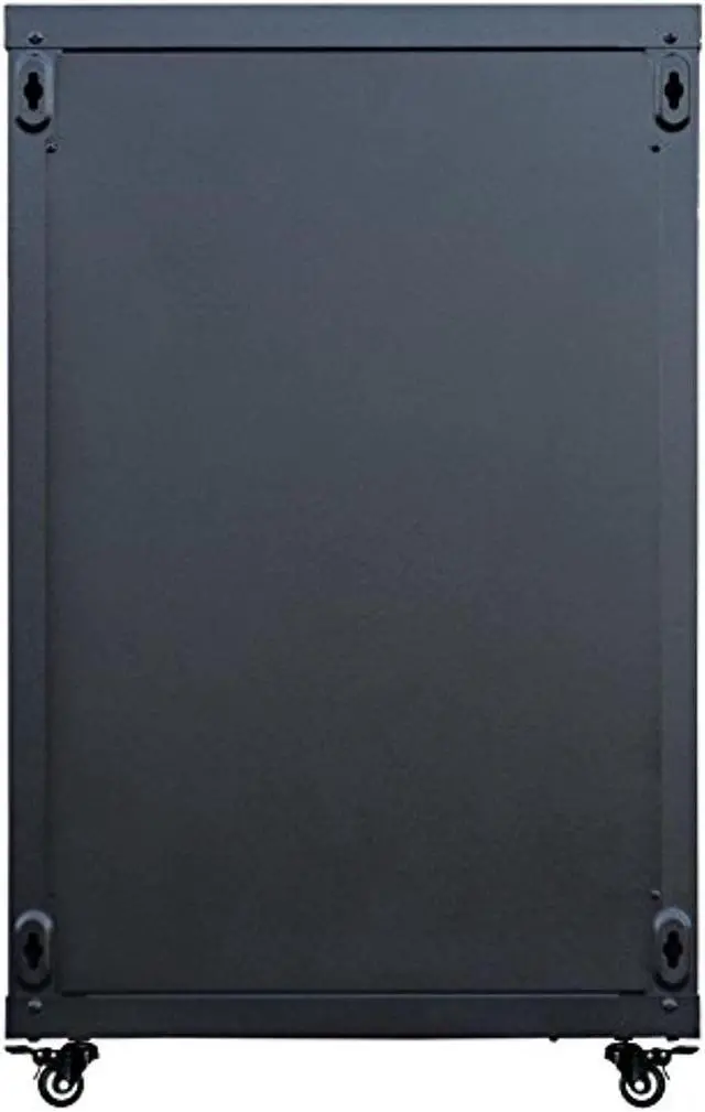 Alt view image 4 of 5 - Server Rack - Wall Cabinet - 18U Wall Mount Rack Enclosure with Fans - Audio Rack - Network Rack - 24 Inch Depth AV Cabinet - with Casters - PDU - Shelf - Locking Cabinet - Black Sysracks (4328519873)