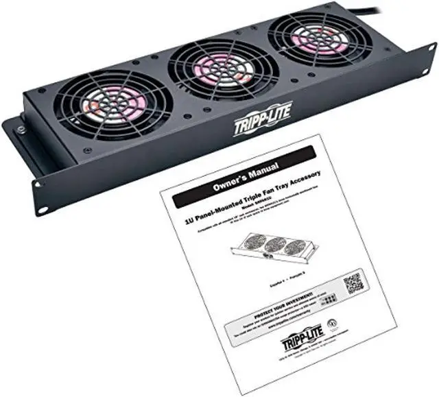 Alt view image 5 of 5 - TRIPP LITE Rack Enclosure Server Cabinet 1U Cooling Fan Tray 3 120V High-Performance Fans, 210 CFM SRFAN1U,Black (SRFAN1U)