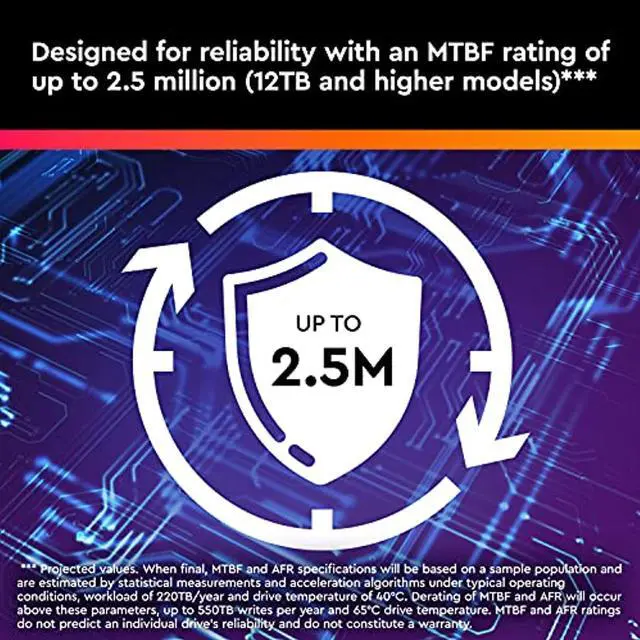 Alt view image 5 of 5 - Western Digital 8TB WD Purple Pro Surveillance Internal Hard Drive HDD - SATA 6 Gb/s, 256 MB Cache, 3.5" - WD8001PURP (WD8001PURP)