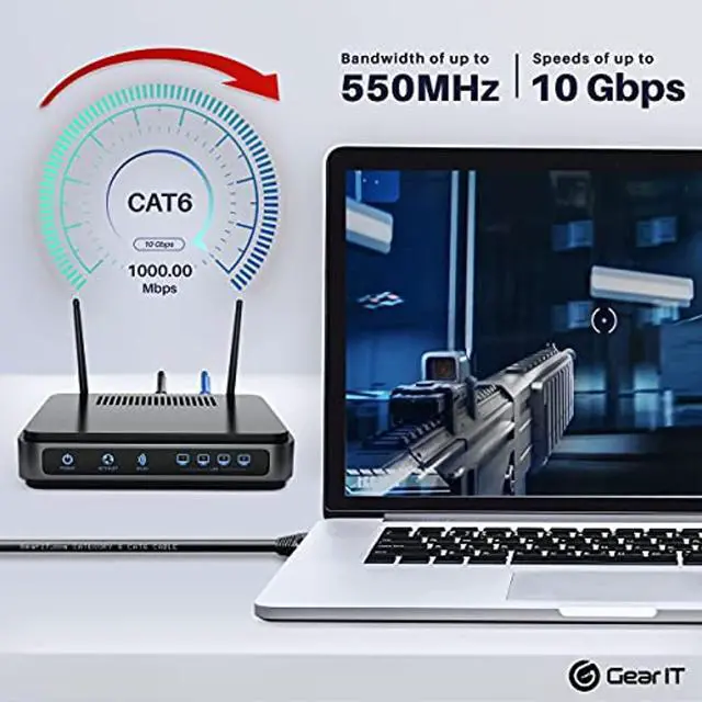Alt view image 5 of 5 - GearIT 50-Pack, Cat 6 Ethernet Cable Cat6 Snagless Patch 2 Feet - Snagless RJ45 Computer LAN Network Cord, Black - Compatible with 48 Port Switch POE Rackmount 48port Gigabit (2CAT6E-BLACK-50PK)